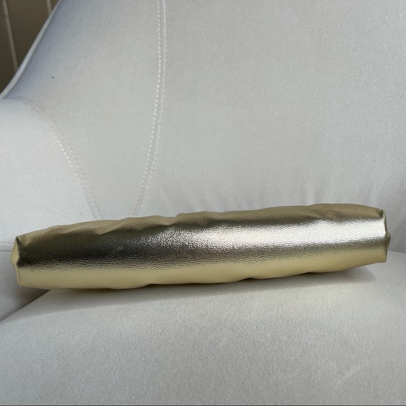 Vintage 80's Gold Clutch Purse Handbag Glam Bag - Picture 3 of 4